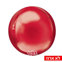 בלון מיילר 15- תלת מימד עגול אדום -ORBZ (ארוז 3 יח')