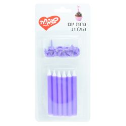 12 נרות ג'מבו סגלגל + 12 מעמדים