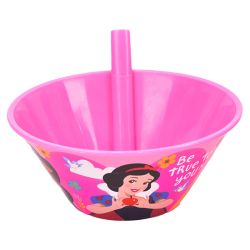 קערת פלסטיק עם קשית -נסיכות פרחוני