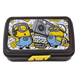 קופסת אוכל מחולקת bpa free  - מיניונים מוזיקה