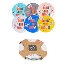 סט 6 צלחות מלמין עם חבק - מיקי