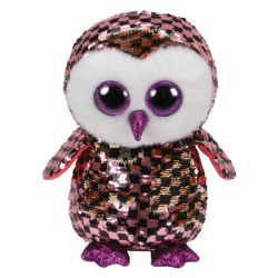 בובת TY עיניים גדולות פייטים (M)-צאקס ינשוף ורודשחור