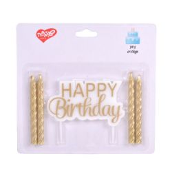 סט נירות עם נר באנר HB- זהב מטאלי