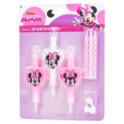 סט 6 נרות מודפסים - לב מיני מאוס