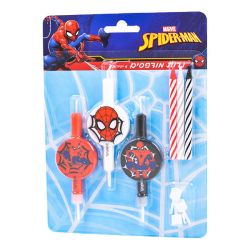 סט 6 נרות מודפסים - עיגול ספיידרמן