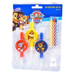 סט 6 נרות מודפסים - עיגול מפרץ ההרפתקאות