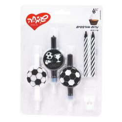 סט 6 נרות מודפסים - עיגול כדורגל