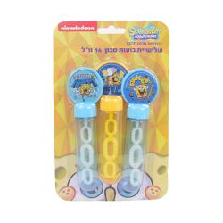 שלישיית בועות סבון 14 ס''מ בבליסטר - בוב ספוג