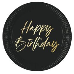 צלחות נייר 23 סמ 8 יח- HB שחור אלגנטי