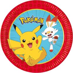 צלחות נייר 23 סמ 8 יח'- פוקימון