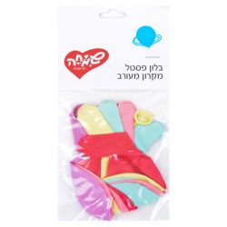 שקית 10בלונים מקרון פסטל-מיקס