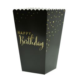 קופסאות פופקורן וחטיפים 4יח-HB שחור זהב