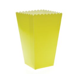 קופסאות פופקורן וחטיפים 6יח-מקרון צהוב