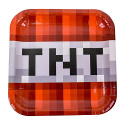 צלחות נייר 20 סמ מרובעות 8 יח- משחק מפוקסל