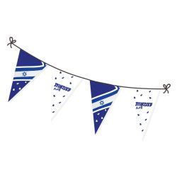 באנר לתליה-דגלים 3.6מ 12יח-עצמאות כחול