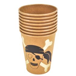 כוסות נייר 8יח-קראפט פרימיום הטבעת זהב-פיראטים