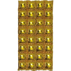 קיר בלונים מרובע מתנפח 76 על 140 סמ - זהב