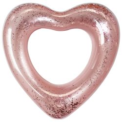 גלגל ים 90 סמ בצורת לב- ורוד נצנצים