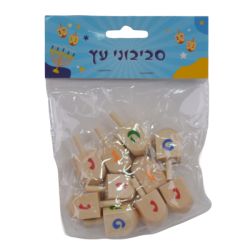 סביבון עץ - 10 יח' בשקית