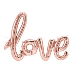 בלון מיילר Q40 כתב מחובר LOVE רוז גולד יח1