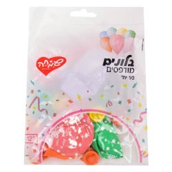 בלון GS110 מודפס מזל טוב קונפטי - 10יח