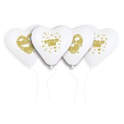 בלון CRS17 לב מודפס יום הולדת שמח (לבן 01) 25יח
