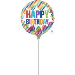 בלון על מקל 9- HB פסים צבעוניים
