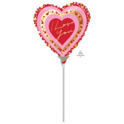 בלון על מקל בצורת לב עם תחרה - אהבה