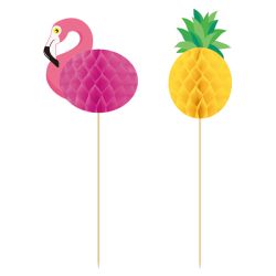 קיסמי קוקטייל פלמינגו ואננס- 6 יח 15 סמ גובה