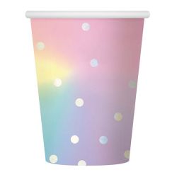 כוסות נייר 6יח-צבעי פסטל עם הטבעת כוכבים