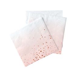 מפיות נייר 33X33 שתי שכבות - הטבעת רוז גולד 12 יח