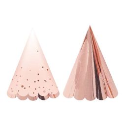 כובע מסיבה- רוז גולד מיקס 6 יח