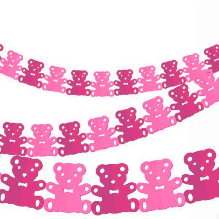 באנר שרשרת צורני דובים-ורוד אדום