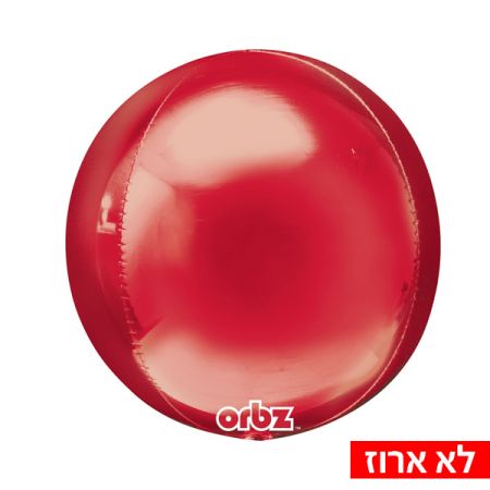 בלון מיילר 15- תלת מימד עגול אדום -ORBZ ארוז 1 יחי