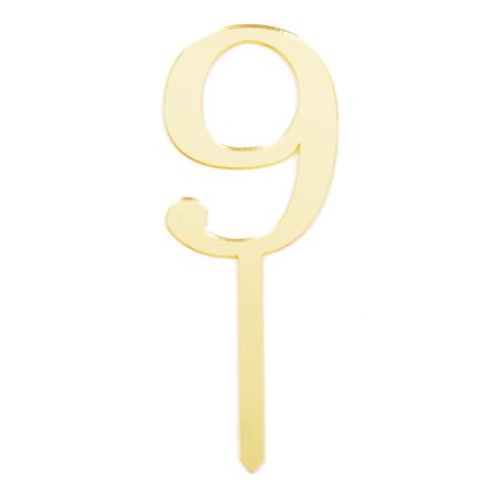 טופר אקרילי לעוגה קטן 1יח-מס 9 זהב