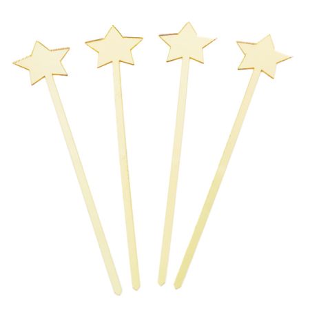 טופר אקרילי לעוגה 4יח-כוכבים זהב