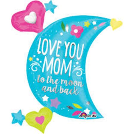 בלון מיילר 32 מסרים - LOVE U MOM ירח