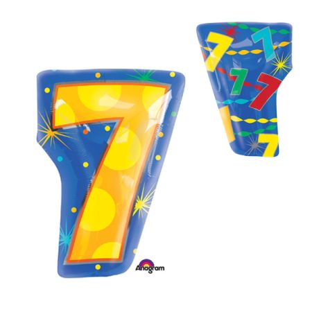 בלון מיילר 18- ספרה 7 קונפטי צבעוני