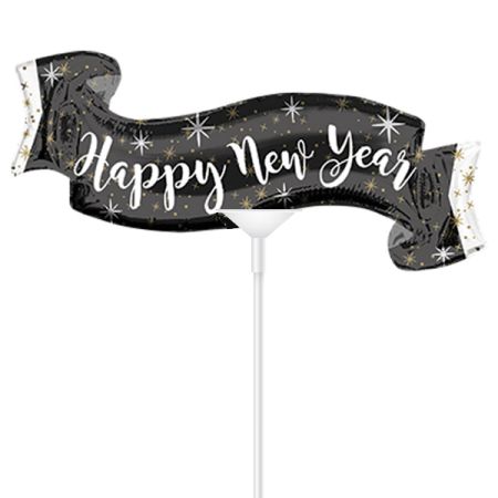 בלון על מקל 9- HAPPY NEW YEAR כרזה