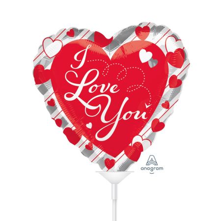 בלון על מקל 4- ILOVEU מסגרת לבבות