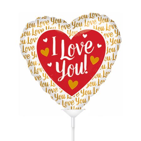 בלון על מקל 4- ILOVEU זהב