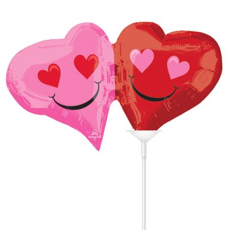 בלון על מקל 9- 2 לבבות חייכנים