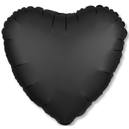 בלון מיילר 18-חלק לב שחור פחם כרום אנגרם