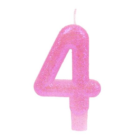 נר מנצנץ ורוד ממתק עם מעמד - ספרה 4