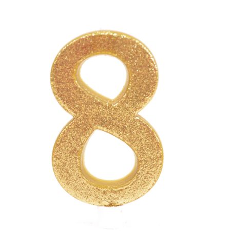 נר גדול מנצנץ מעמד לבן זהב - ספרה 8