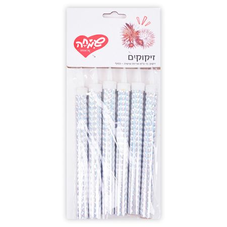 זיקוק 15סמ 5גר - 6יח כסוף