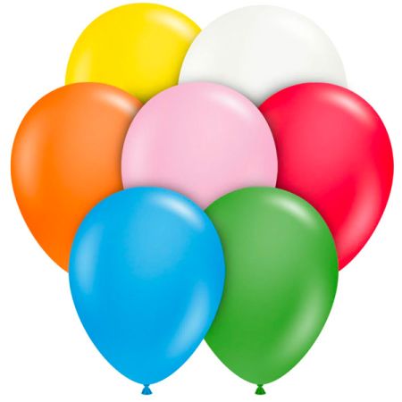 בלון 11'' טופטקס מעורב סטנדרט עם לבן 100יח