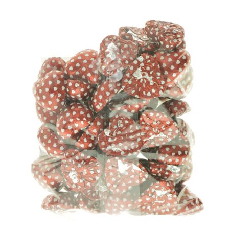 לבבות שוקולד חלב לב אדום על פויל לבן 500 גר