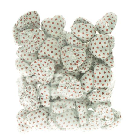 לבבות שוקולד חלב לב לבן על פויל אדום 500 גר