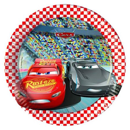 צלחות נייר 20 סמ 8 יחידות- מכוניות 3